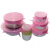 Silicone Stretch Pot Couvercles d'aspiration Durée de la qualité alimentaire Couvercle de couvercle de couvercle de couvercle de couvercle de couvercle de couvercle de couvercle de cuisine Nice accessoires de cuisine 6pcs / setzyc29