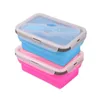 600ml Silicone Collapsible Lunch Box Set Portable Bento Boxes Bowl Folding Picnic Storage Container Lunchbox With Spoon