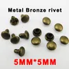 1000 stücke 5mm * 5mm bronze ton metall nieten buttons nähen kleidung zubehör marke tasche niet mr-019k