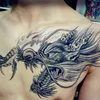 Водонепроницаемый на наклейке татуировки дракона на плече на наклейки бумаги сундук на груди большой цветок мужские и женские маленькие свежие татуировки наклейки