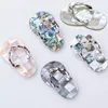 Beach Jewelry Slipper Flip Flops Abalone Sea Shell Pendant Handmade Creative Charm Different Color 5 Pieces