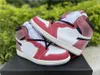 2021 Release High OG 1 Trophy Room Chicago 1S White Sarsity Red Sail Black Men Женщины Наружные Обувь Кроссовки Спорт с оригинальной коробкой