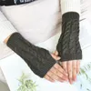 Женщины зимний твист вязаные крючком вязаные перчатки для женщин для женщин короткий рычаг рукава теплые половины пальцев перчатки без пальцев 2020 новая перчатка