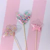 Другие праздничные поставки вечеринки 1 ПК Bling Fairy PVC торт Topper Heart Crown Cloud Shiny Flamingo Cupcake для свадебного года рождения десерт D Dessert D