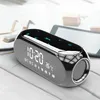 Portable Home Desktop Zegary Bezprzewodowy Głośnik Bluetooth Komputer Mobile Clock Cyfrowy odbiornik radiowy Mini budzik LJ200827