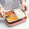 HUIP Draagbare lunchbox 304 RVS Bento Box met servies Student Verzegelde Lekvrije Voedingscontainer LJ200826