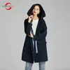 MODERN SAGA Women Trench Coat Spring Fashion Long Coat Hooded Woman Coats Autumn Windbreaker Trench Femme Russian Size 201030