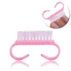 Ny bärbar Remove Damm vinklad Nail Brush Care Manicure Pedicure Nail Art Cleaning Soft Tool