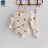 2 stücke Neugeborenen Baby Mädchen Jungen Kleidung Sets Herbst Winter Langarm T-shirt + Hosen + Strampler Baby Pyjamas Säuglingskleidung Outfits LJ201221