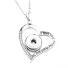 Cross Snap Button Heart Pendant Necklace Stainless Steel Chain fit 18mm Snaps Buttons Women Jewelry