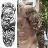 Un uomo e una donna con il braccio completo e la gamba oversized tatuaggio temporaneo e il corpo art # 76