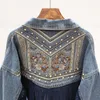 Veste en jean coréenne broderie florale daim frange lâche chaquetas mujer manteau à manches longues veste d'extérieur femmes veste femme 201106