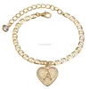 A Z English an English heart anklet Chain Crystal Gold Chains Heart Charm Foot Chains Bracelet Women Women Mashion Modern Will and Sandy Gift