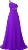 Gran oferta 2021 de un hombro, vestidos largos de gasa con degradado para graduación para jóvenes con cuentas de talla grande Ombre, vestido Formal de fiesta de noche QC1593