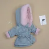 Toddler Coat Jacket Kids Baby Girls Hooded Faux Fur Fleece Warm Thick Denim Fashion Winter Warm Costume boys Cotton-pad LJ201203