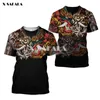 Samouraï Masque Tatouage Art Armure Hommes 3D Pleine Impression T-shirts Mode D'été À Manches Courtes Tee Harajuku Style Punk Femmes / Unisexe-7 G1222