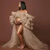 Robe de bal transparente surdimensionnée, en Tulle, pour femmes enceintes, épaules dénudées, robes de maternité pour séance photo, 2022