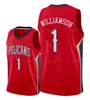 Zion 1 Williamson Men Jeseys Retro Lonzo 2 Ball Brandon 14 Ingram Basketball Jersey 2021 City New OrIeans