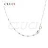 CLUCI 3pcs pretty girls 925 sterling silver wave shape necklace chain with round Clasp 16 or 18 inch for women jewelry SN015SB-1 Q0531