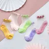 5 Pairs Pearl Lace Socks Elegant Princess Style Transparent Mesh Baby Short Socks Breathable Soft Infant Girl Solid Color Socks G1224