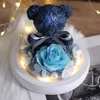 Teddy Bear Rose Flowers In Glass Dome Christmas Festival DIY Cheap Home Wedding Decoration Birthday Valentine's Day Gifts289P