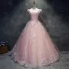 Charmig Custom Made Lace Quinceanera Klänningar 2021 Pärlor Bollkakor Korsett Söt 16 Klänning Sequins Lace-up Debutante Prom Party Dress QC1585