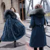 Vielleicht Fashion Long Winter Coat Women Cloth Wool Linerフード付きパーカースリム