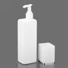 300ml 400ml 500ml Pompa HDPE Quadrato Bianco Essenza Lozione Bottiglia Spingere Tipo di plastica disinfettante per le mani cosmetico Bottiglie per imballaggio