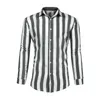 Ebaihui Herrtröjor Vertikala Stripes Kontrastfärg Långärmade T-shirts Casual Cotton European och American Style Tops