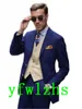 Beau Deux Boutons Garçons D'honneur Notch Lapel Groom Tuxedos Hommes Costumes Mariage / Bal / Dîner Meilleur Blazer Homme (Veste + Pantalon + Cravate + Gilet) W731