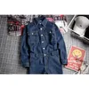 One Men's Piece Denim Bib with Jackets Long Sleeve Cargo Overalls Jeans Jumpsuits for Male Work Suit Stage Costumes 201111