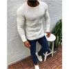 Человек сплошной цвет свитер свитер моды зачаточная тенденция с длинным рукавом круглые шеи вязаные пуловеры топы дизайнер мужской зима новый случайный тонкий свитер