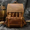 Backpack Luufan Design masculino Casual Casual Couro Escola University College Laptop Bag Daypack para Men1