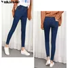 Printemps Été Plus Taille 5XL Taille élastique haute Stretch Longueur de la cheville Push Up Mom Jeans pour femmes Pantalons Skinny Capris Jeans 201223