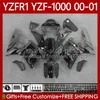 Fairings de OEM para Yamaha YZF-R1 YZF1000 YZF R1 1000 CC Yzfr1 00 01 02 03 Chamas cinzentas Bodywork 83NO.94 YZF R1 1000CC 2000 2001 2002 2003 YZF-1000 00-03 Motocicleta Body Kit