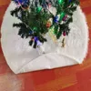 봉제 카펫 78cm 화이트 크리스마스 트리 스커트 가짜 모피 카펫 새 해 가정 장식 W-00503