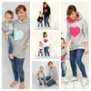 Parent-Child Sequined Hoodies Barn Vuxna Hooded Sweater Heart Sequins Pullover Tröja Mamma Baby Hoodie Blus Kvinnor Sweatshirts G11808