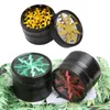 63mm Métal Tabac Fumer Herb Grinder En Alliage D'aluminium Crusher Abrader Avec Clear Top Fenêtre Éclairage Grinders 5 Couleurs BH4841 TQQ