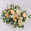 50 / 100cm DIY Mariage Fleur Mur Arrangement Fournitures Soie Pivoines Rose Artificielle Rangée Décor Fer Arch Toile de Fond1