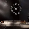 Autocollants 3D Horloges Creative Digital DIY Miroir Horloge murale Décoration de la maison 201202