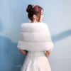 Femmes mariage châle robe de soirée Wrap Capes de fourrure veste de mariée manteau fausse fourrure châle haussement d'épaules enveloppes