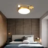 Nordisk stil led taklampa modernt gyllene enkelt kreativt sovrum barns rumsstudie belysning fixturer 28w 37w gratis frakt