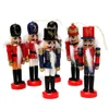 6шт деревянные Щелкунчик кукла солдат миниатюрные статуэтки старинные ручной марионетки новогодние рождественские украшения дома декор Y200903
