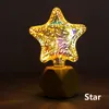 3D Led Ampoule Star Fireworks E27 Vintage Edison Night Light 110V 220V A60 ST64 G80 G95 G125 Vacances Nouveauté Décoration Éclairage