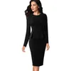 Vfemage Women Vintage Elegancka plisowana szyja Peplum zamek błyskawiczny zużycie do pracy biuro biznesowe vestidos bodycon osłona sukienka 1515 y269U