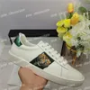 Damer Herr Fritidsskor Sneakers Läder Ace Bee Snake Broderi Plattform Ränder Träning Walking Sneaker Chaussures Toppkvalitet 35-45 EUR