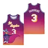 Uomini Movie 92 LA 3 Cartoon Darkwing Basketball Jersey 1992 Los Angeles Nero Viola Arancione Colore bianco Ricamo per gli appassionati di sport Puro cotone traspirante Buona qualità