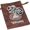 Homens de aço inoxidável Viking Valknut Amulet Dragon Pingnder Colar15856245