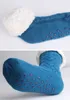 3D-strepen Winter lange bulk slipper sokken vrouwen antislipper warme fleece enkel gevoerde antislip chunky christmas kasjmier