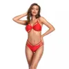 S-XL Bikini da bagno 2 pezzi Costumi da bagno per donna Fasciatura da nuoto nera / rossa Top vuoto + Bikini sexy 2021 Vendita calda